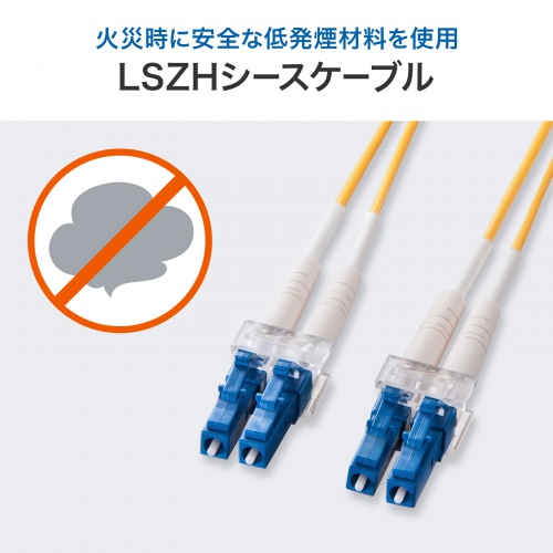 HKB-LCLC1-50N / メガネ型光ファイバケーブル（シングル8.6μm、LC×2-LC×2、50m）