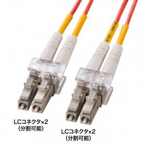 HKB-LCLC5-02N / メガネ型光ファイバケーブル（マルチ50μm、LC×2-LC×2、2m）