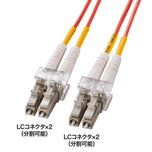 HKB-LCLC6-40L / メガネ型光ファイバケーブル(マルチ62.5μm、LC×2-LC×2、40m)