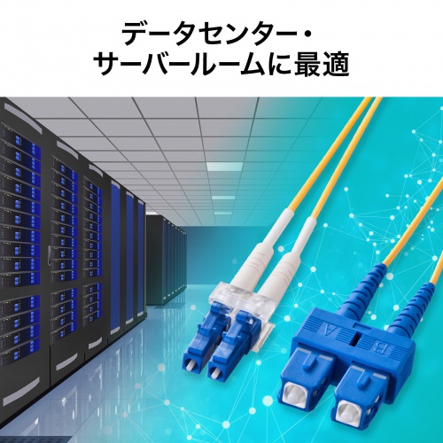 HKB-LCSC1-10N / メガネ型光ファイバケーブル（シングル8.6μm、LC×2-SC×2、10m）