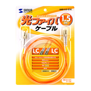 HKB-LL5-01K / メガネ型光ファイバケーブル（マルチ50μm、LC×2-LC×2、1.5m）