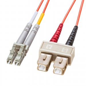 HKB-LS5-10K / メガネ型光ファイバケーブル(マルチ50μm、LC×2-SC×2、10m)