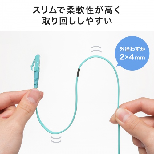 HKB-MOM4LCLC-05 / メガネ型光ファイバケーブル（マルチ50μmOM4、LC×2-LC×2、5m）