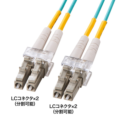 HKB-OM3LCLC-03L / メガネ型光ファイバケーブル（マルチ50μmOM3、LC×2-LC×2、3m）