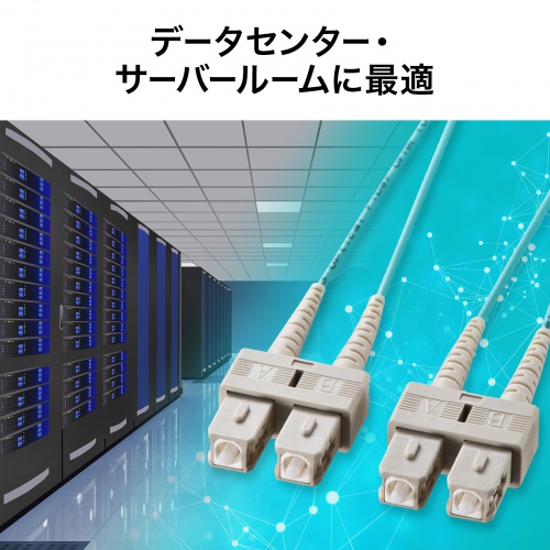 サンワサプライ メガネ型光ファイバケーブル(マルチ50μmOM3 LC×2-SC×2 2m) HKB-OM3LCSC-02N /l