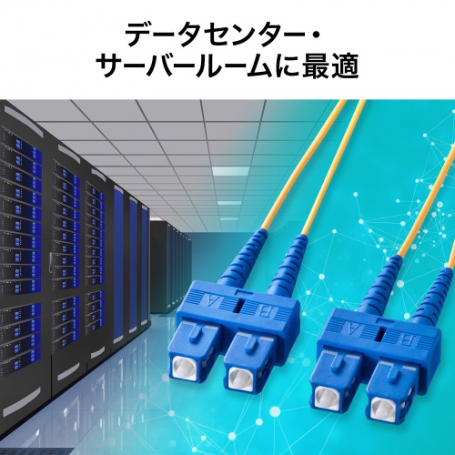 メガネ型光ファイバケーブル（シングル8.6μm、SC×2-SC×2、15m）