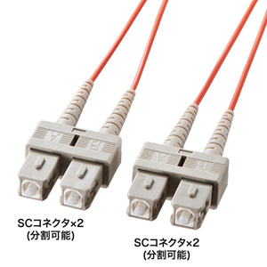 HKB-SCSC5-01L / メガネ型光ファイバケーブル（マルチ50μm、SC×2-SC×2、1m）