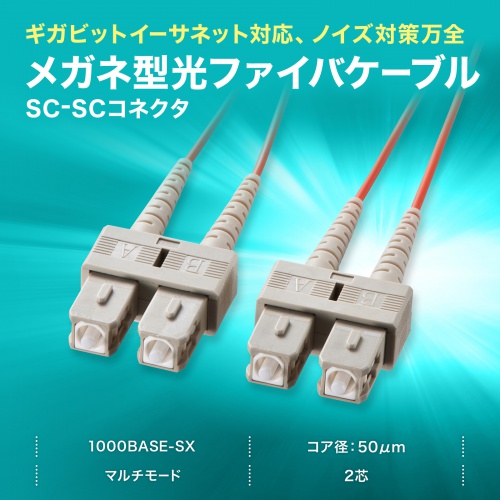 HKB-SCSC5-03N【メガネ型光ファイバケーブル（マルチ50μm、SC×2-SC×2