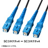 HKB-SCSCWPRB1-20 / 防水ロバスト光ファイバケーブル（シングル9.2μm、SC×4-SC×4、20m）