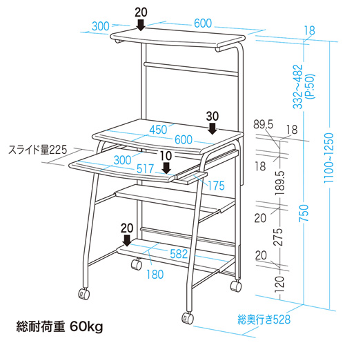 HLN-60BK / パソコンデスク