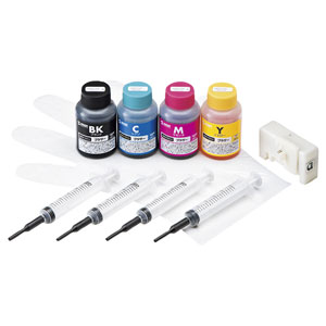 INK-LC113BS60RN / 詰め替えインク LC111・113・115・117対応(顔料ブラック・シアン・マゼンタ・イエロー・各60ml)