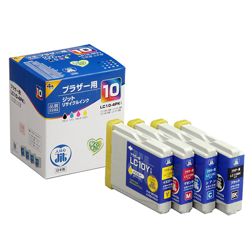 JIT-B104P / リサイクルインク　LC104PK互換　4色セット（ブラック・シアン・マゼンタ・イエロー）