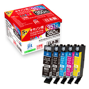 JIT-C3503515PXL / リサイクルインクカートリッジ(キヤノン BCI-351XL+350XL/5MP対応・顔料ブラック・ブラック・シアン・マゼンタ・イエロー)