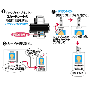 JP-ID04 / IDカードキット（横向き・クリップ付き）