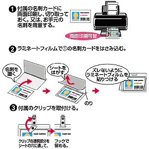 JP-ID08 / IDカードキット（横・ラミネートタイプ・クリップ付き）