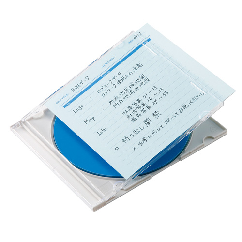 JP-IND6BL【手書き用インデックスカード（カラータイプ・ブルー）】DVD・CDプラケースのインデックスカードが簡単に作れるカード。手書きタイプ、ブルー。  | サンワサプライ株式会社