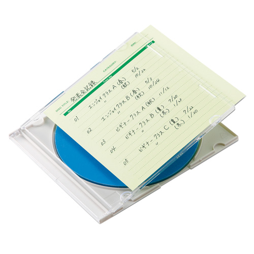 JP-IND6G【手書き用インデックスカード（カラータイプ・グリーン）】DVD・CDプラケースのインデックスカードが簡単に作れるカード。手書きタイプ、グリーン。  | サンワサプライ株式会社