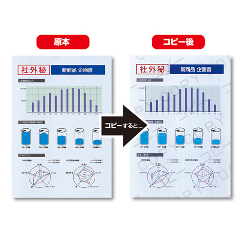 JP-MTCBA4-500【マルチタイプコピー偽造防止用紙（A4、500枚入り 