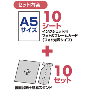 JP-PF1A5 / 1枚でフォト＆フレームカード（フォト光沢・A5）