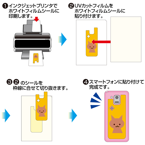 JP-SPD2 / インクジェットスマホデコシール（ホワイトフィルム）