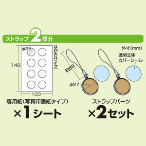 JP-STM18 / 手作りストラップキット（メタルタイプ・丸型・大・2個）