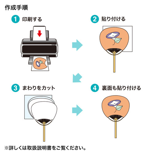 JP-UTIWA6 / インクジェット手作りうちわキット（竹）