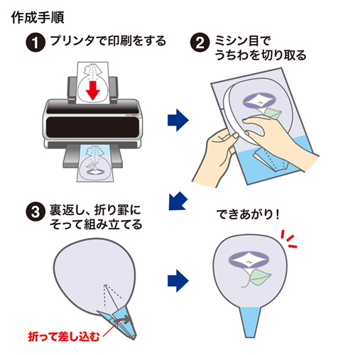 JP-UTIWA7EN-10 / マルチタイプ手作りエコうちわ