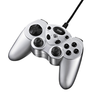 サンワサプライ USBゲームパッド JY-P70US サンワサプライ】USBゲームパッド（シルバー）デジタル
