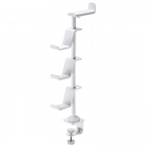 JY-STN2W / クランプ付きゲームコントローラースタンド(ヘッドフォンホルダー付・ホワイト)