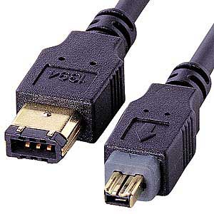 KB-1346-1BK / IEEE1394ケーブル(6pin-4pin・1m・ブラック)