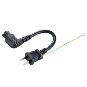 KB-DM3L-02【電源コード（3P・L型コネクタ・0.2m）】アース付き