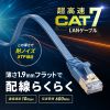 KB-FLU7-03BL / CAT7フラットLANケーブル（3m・ブルー）