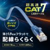 KB-FLU7-07BL / CAT7フラットLANケーブル（7m・ブルー）