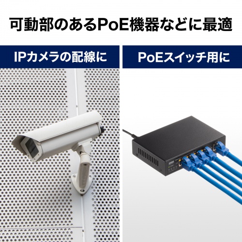 可動部分のある機器に適したケーブル