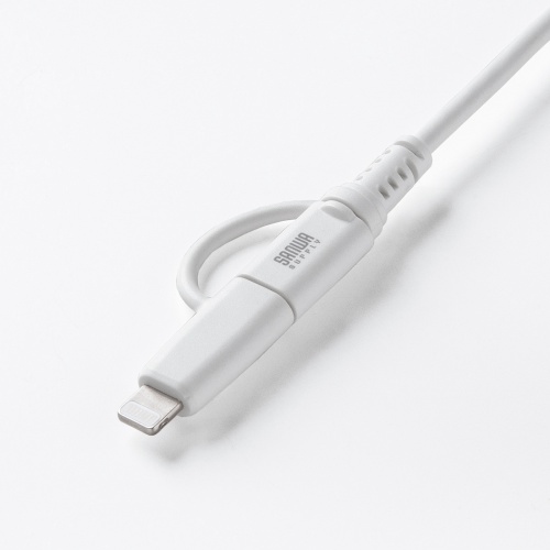 KB-IPLTCCP6010W / USB2.0 Type-Cケーブル（Lightning変換アダプタ付き・ホワイト）