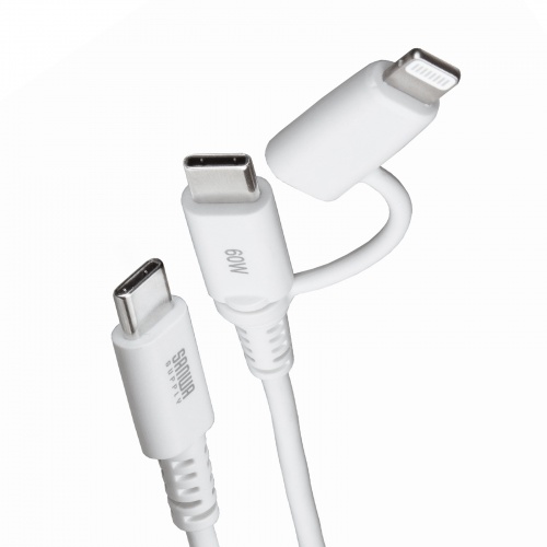 KB-IPLTCCP6010W / USB2.0 Type-Cケーブル（Lightning変換アダプタ付き・ホワイト）