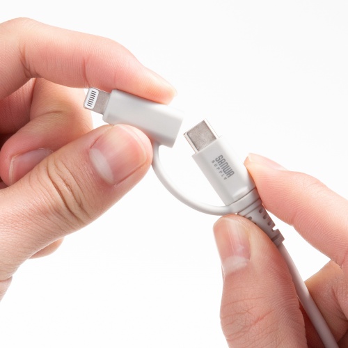 KB-IPLTCCP6010W / USB2.0 Type-Cケーブル（Lightning変換アダプタ付き・ホワイト）