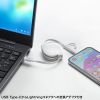KB-IPLTCM08W / USB2.0 Type-C巻き取りケーブル（Lightning変換アダプタ付き）