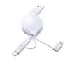 KB-IPLTM08KW ライトニング・Type-C・microB 巻取りUSB 3in1 ケーブル 0.8m KB-IPLTM08KW / ライトニング・Type-C・microB 巻取りUSB 3in1 ケーブル 0.8m