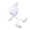 KB-IPLTM08KW ライトニング・Type-C・microB 巻取りUSB 3in1 ケーブル 0.8m KB-IPLTM08KW / ライトニング・Type-C・microB 巻取りUSB 3in1 ケーブル 0.8m