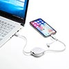 KB-IPLTM12W ライトニング・Type-C・microB 巻取りUSB 3in1 ケーブル 1.2m KB-IPLTM12W / ライトニング・Type-C・microB 巻取りUSB 3in1 ケーブル 1.2m