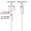 KB-IPUSB15WA / iPod・iPhone・iPad用USBDockアダプタ付マイクロUSBケーブル（ホワイト）