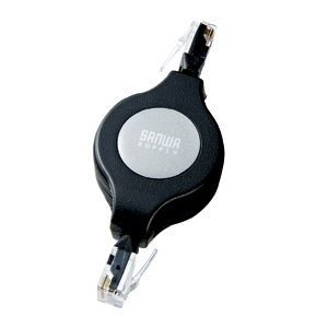 KB-MK4BK / 自動巻取りLANケーブル(最大1.2m・ブラック)