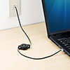 KB-MKE11BK / 延長アダプタ付き巻取りLANケーブル（最大1m・ブラック）