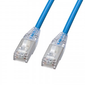 KB-SL5STPS-01BL / カテゴリ5eSTP LANケーブル(スリム、やわらか、ツメ折れ防止コネクタ、1m・ブルー)