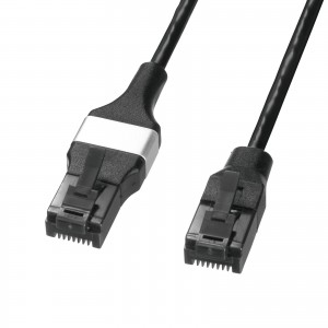KB-SL6ABA-01BK / マグネット脱着式 カテゴリ6A LANケーブル(細径・1m)