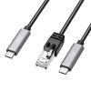 KB-SL6CLANPD1BK 急速充電対応 USB Type-C LAN変換ケーブル(Gigabit対応・PD100W・1m) KB-SL6CLANPD1BK / 急速充電対応 USB Type-C LAN変換ケーブル(Gigabit対応・PD100W・1m)