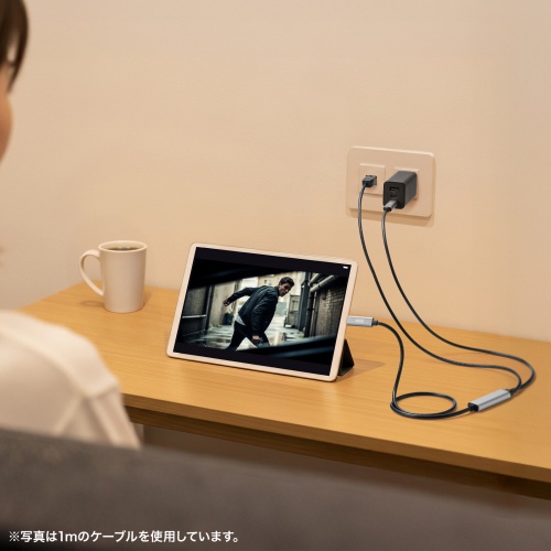 KB-SL6CLANPD2BK / 急速充電対応 USB Type-C LAN変換ケーブル（Gigabit対応・PD100W・2m）