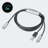 KB-SL6CLANPD2BK 急速充電対応 USB Type-C LAN変換ケーブル(Gigabit対応・PD100W・2m) KB-SL6CLANPD2BK / 急速充電対応 USB Type-C LAN変換ケーブル(Gigabit対応・PD100W・2m)