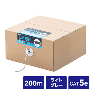 KB-T5-CB200N / カテゴリ5eUTP単線ケーブルのみ(200m・ライトグレー)